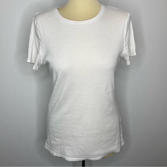 Merona White Crew Neck Short Sleeve Top - Picture 1 of 5